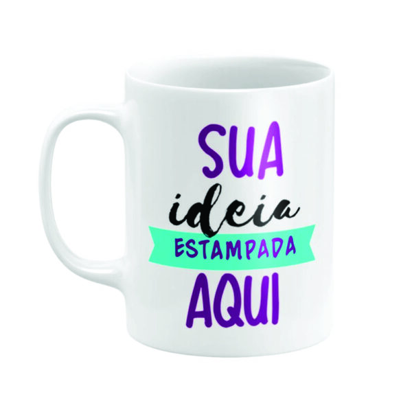 Caneca personalizada de porcelana branca, 325 ml, personalizada para empresas, dentistas, fotógrafos e restaurantes.